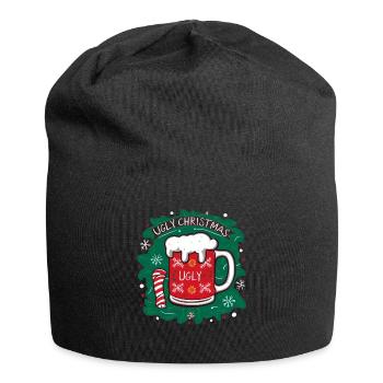 Bier Weihnachten Weihnachtsmann Xmas Christmas - Jersey-Beanie - Schwarz - Vorne