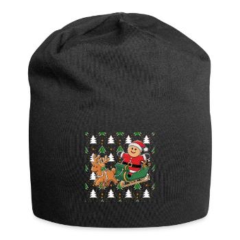 Weihnachten Weihnachtsmann Xmas Santa Christmas - Jersey-Beanie - Schwarz - Vorne