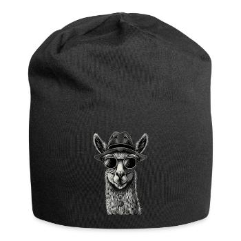 Lama - Jersey-Beanie - Schwarz - Vorne