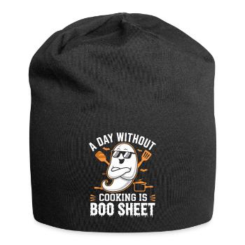 A Day Without Cooking Is Boo Sheet Ghost Halloween - Jersey-Beanie - Schwarz - Vorne
