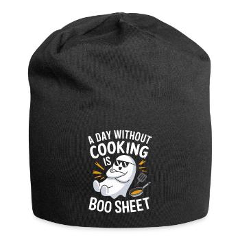 A Day Without Cooking Is Boo Sheet Ghost Halloween - Jersey-Beanie - Schwarz - Vorne