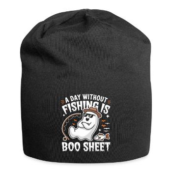 A Day Without Fishing Is Boo Sheet Ghost Halloween - Jersey-Beanie - Schwarz - Vorne