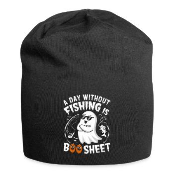A Day Without Fishing Is Boo Sheet Ghost Halloween - Jersey-Beanie - Schwarz - Vorne