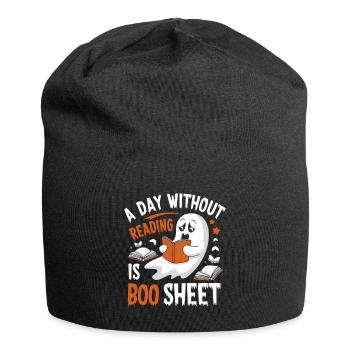 A Day Without Reading Is Boo Sheet Ghost Halloween - Jersey-Beanie - Schwarz - Vorne