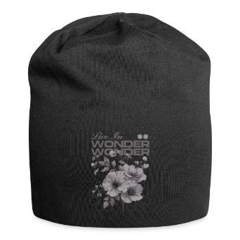 Vivre dans l’émerveillement Art floral botanique - Bonnet en jersey - noir - Devant