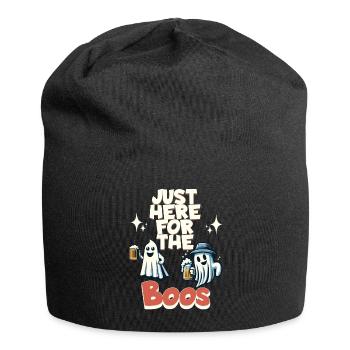 Halloween Ghost Party with Beer and Alcohol - Jersey Beanie - black - Front