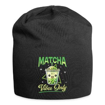 Matcha Green Tea Latte Matcha Vibes Only - Jersey-Beanie - Schwarz - Vorne