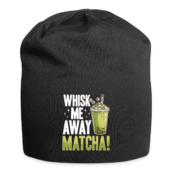 Matcha Green Bubble Tea Latte Boba - Jersey-Beanie - Schwarz - Vorne