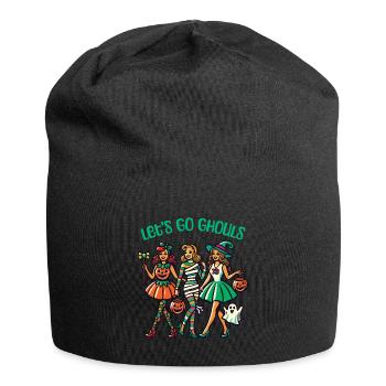 Funny Halloween Girl Let's Go Ghouls - Jersey Beanie - black - Front