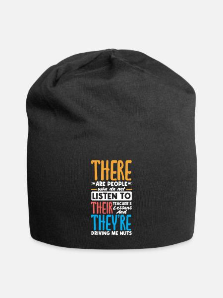 Funny Teacher Teacher Gift - Jersey Beanie - black