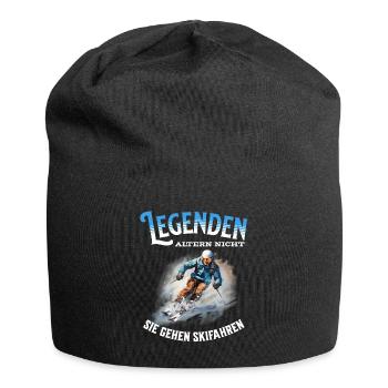 Les légendes ne vieillissent pas, elles vont skier - Bonnet en jersey - noir - Devant