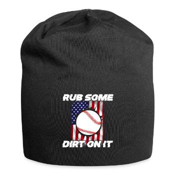 Baseball Sport Baseballspieler Pitcher Catcher USA - Jersey-Beanie - Schwarz - Vorne
