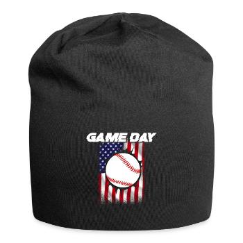 Baseball Sport Baseballspieler Pitcher Catcher USA - Jersey-Beanie - Schwarz - Vorne
