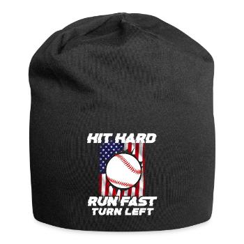 Baseball Sport Baseballspieler Pitcher Catcher USA - Jersey-Beanie - Schwarz - Vorne