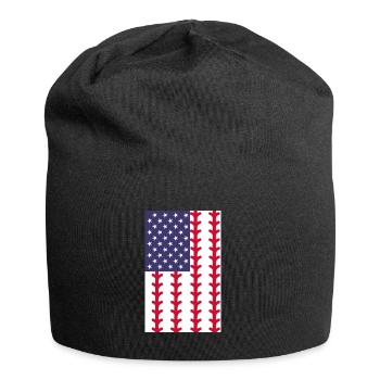 Baseball Sport Baseballspieler Pitcher Catcher USA - Jersey-Beanie - Schwarz - Vorne