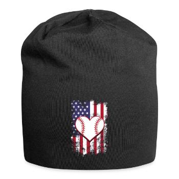 Baseball Sport Baseballspieler Pitcher Catcher USA - Jersey-Beanie - Schwarz - Vorne
