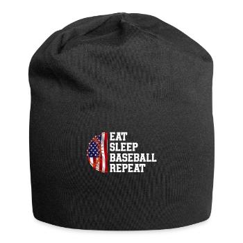 Baseball Sports Baseball Player Pitcher Catcher USA - Jersey Beanie - black - Front