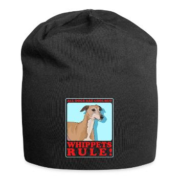 Whippet Petit lévrier anglais Cadeau - Bonnet en jersey - noir - Devant