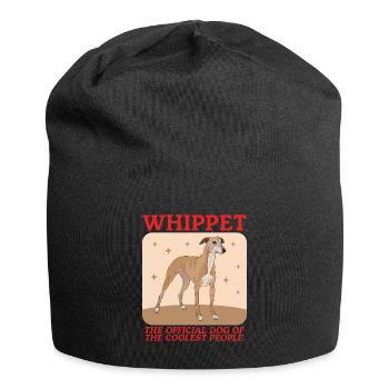 Whippet Lévrier anglais Cadeau - Bonnet en jersey - noir - Devant