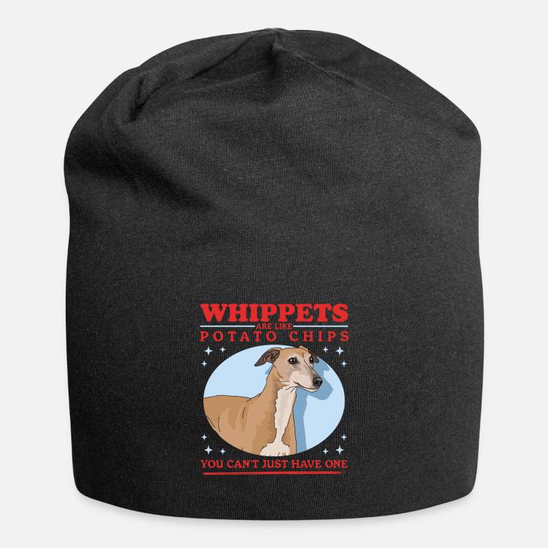 Whippet English Greyhound Gifts - Jersey Beanie - black