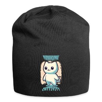 Tenue drôle d’Halloween avec des chats fantômes mignons - Bonnet en jersey - noir - Devant