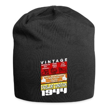 81 ans Millésime 1944 femmes & hommes Anniversaire - Bonnet en jersey - noir - Devant