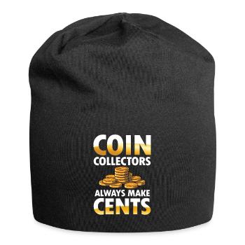 Coin Collectors Always Make Cents für einen - Jersey-Beanie - Schwarz - Vorne