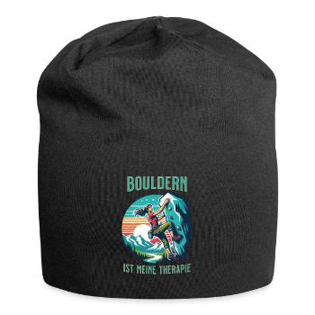 Bouldern für Frauen – farbenfrohes Kletter-Design - Jersey-Beanie - Schwarz - Vorne