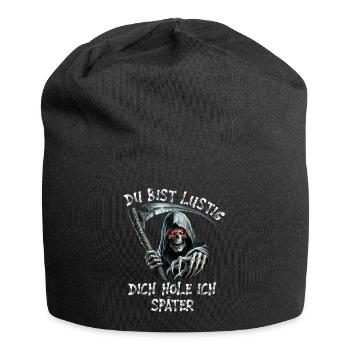 Tod du bist lustig schwarzer Humor Geschenk - Jersey-Beanie - Schwarz - Vorne