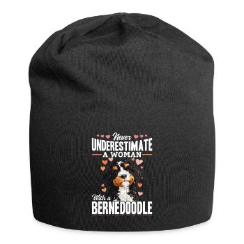 Bernedoodle Dog Breed Never Underestimate a Woman - Jersey-Beanie - Schwarz - Vorne