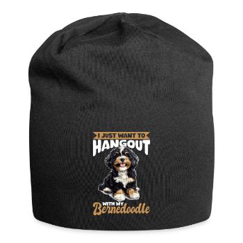 Bernedoodle Dog Breed I Just Want To Hangout - Jersey Beanie - black - Front