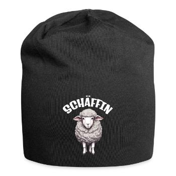 Die Schäffin lustige Chefin Schaf - Jersey-Beanie - Schwarz - Vorne