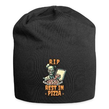 Rest In Pizza Lustiger Pizzaliebhaber Spruch - Jersey-Beanie - Schwarz - Vorne