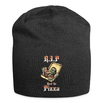 Rest In Pizza Lustiger Pizzaliebhaber Spruch - Jersey-Beanie - Anthrazit - Vorne