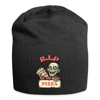 Rest In Pizza Lustiger Pizzaliebhaber Spruch - Jersey-Beanie - Schwarz - Vorne
