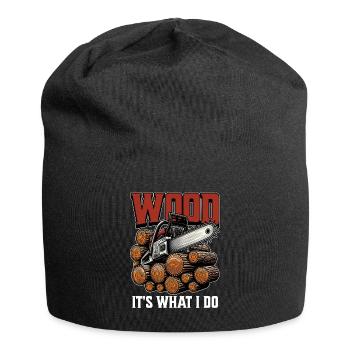 Logging Wood It's What I Do Woodworker Logger - Jersey-Beanie - Schwarz - Vorne