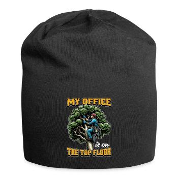 Logging My Office Is On The Top Floor Tree Climber - Jersey Beanie - black - Front