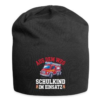 Aus dem Weg Schulkind im Einsatz Einschulung - Jersey-Beanie - Schwarz - Vorne