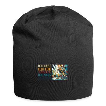 Keine Zeit - Ich muss bouldern! Frau geht klettern - Jersey-Beanie - Schwarz - Vorne