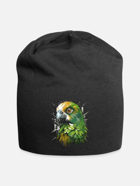 Wellensittich Sittich - Jersey-Beanie - Schwarz
