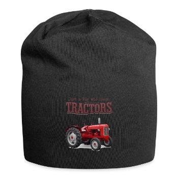 Tracteur Trekker Agriculteur Agriculteur Ferme Tracteur Champ - Bonnet en jersey - noir - Devant