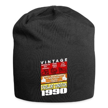 35 ans Millésime 1990 femmes & hommes Anniversaire - Bonnet en jersey - noir - Devant