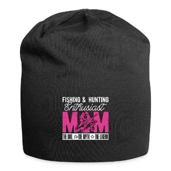 Fishing & Hunting Enthusiast Mom Loves Outdoors - Jersey Beanie - black - Front
