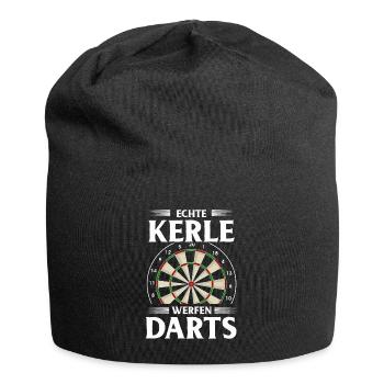 Dart Geschenk Dartboard Dartspieler Bullseye - Jersey-Beanie - Schwarz - Vorne