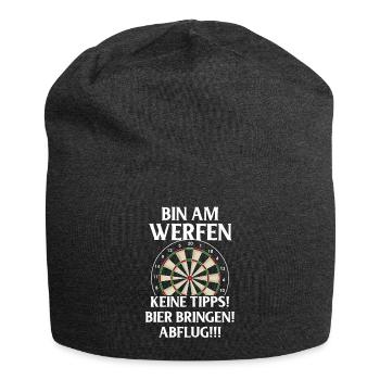Dart Geschenk Dartboard Dartspieler Bullseye - Jersey-Beanie - Anthrazit - Vorne
