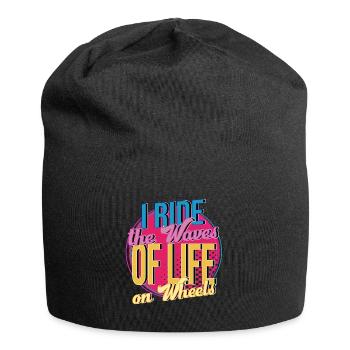 Rollerskater I Ride The Waves Of Life Gift Idea - Jersey-Beanie - Schwarz - Vorne