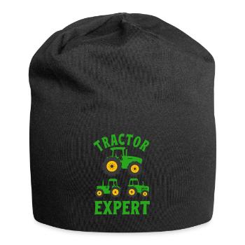 Farm Tractor Expert Farmer Boy Toddler Gift Idea - Jersey Beanie - black - Front