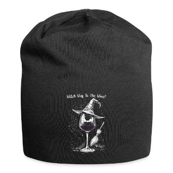 Wein Weinglas Halloween Hexe Weintrinker Geschenk - Jersey-Beanie - Schwarz - Vorne