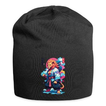 Samouraï Lion Esthétique Vaporwave Style Japon Art - Bonnet en jersey - noir - Devant