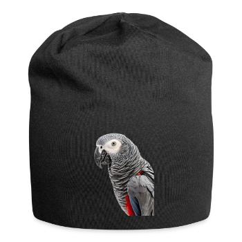African Grey - Jersey Beanie - black - Front